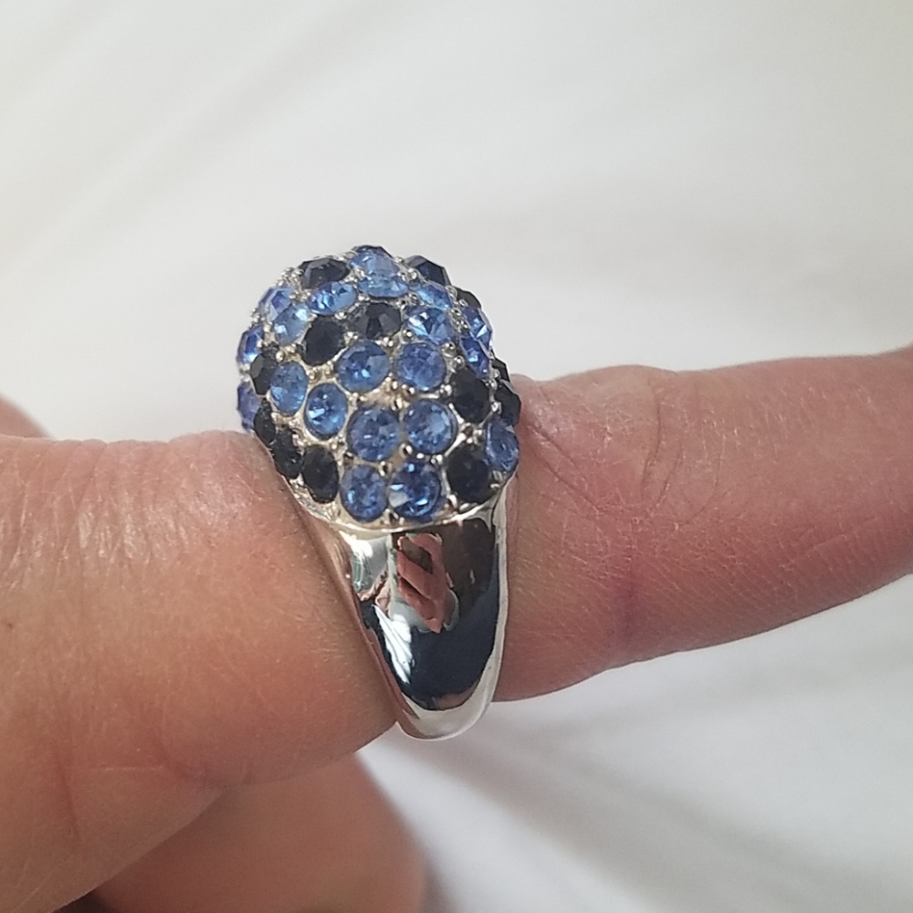 Blue Pave Statement Ring - image 2
